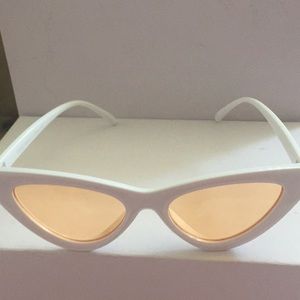 Orange & white frame triangle celebrity sunglasses